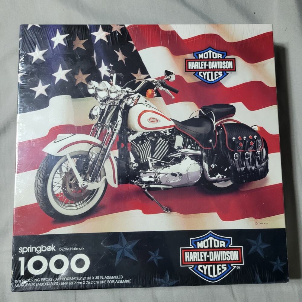 NEW Sealed Springbok 1000 Piece Harley-Davidson Motorcycle Puzzle 24" x 30" 1998